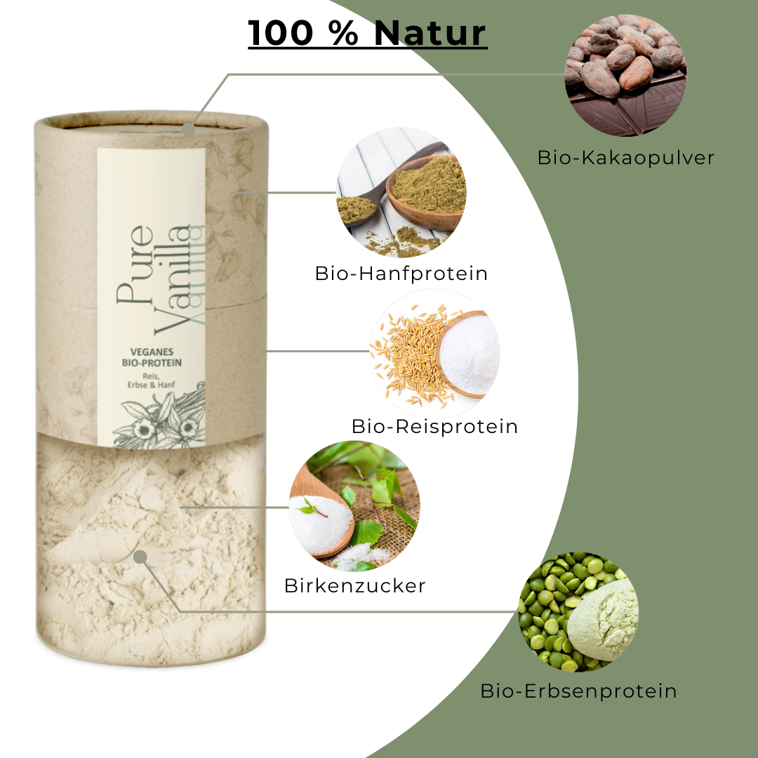 Veganes Bio-Protein - Pure Vanilla – zart, cremig, vanillig – die leichte Power für deinen Tag