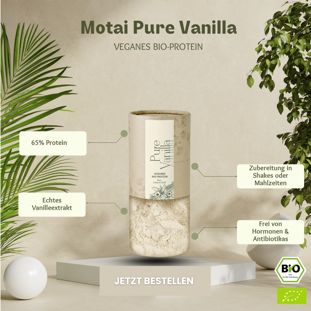 Veganes Bio-Protein - Pure Vanilla – zart, cremig, vanillig – die leichte Power für deinen Tag