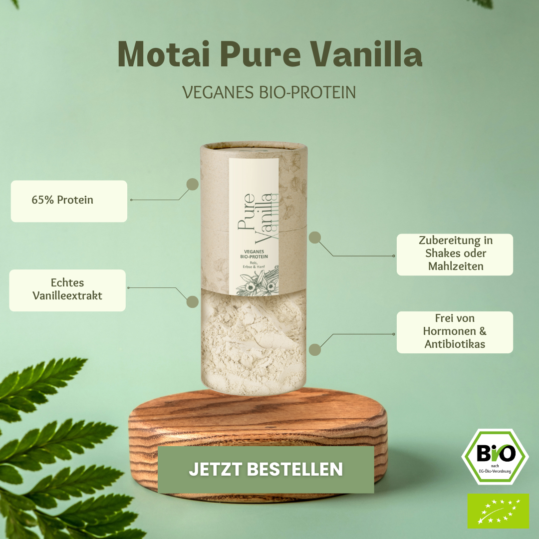 Veganes Bio-Protein - Pure Vanilla – zart, cremig, vanillig – die leichte Power für deinen Tag